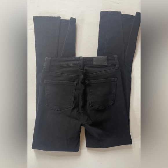 PISTOLA TEAGAN JEANS High Rise Vented Straight SZ 26 Black, Dark Vinyl $148 - Picture 5 of 7